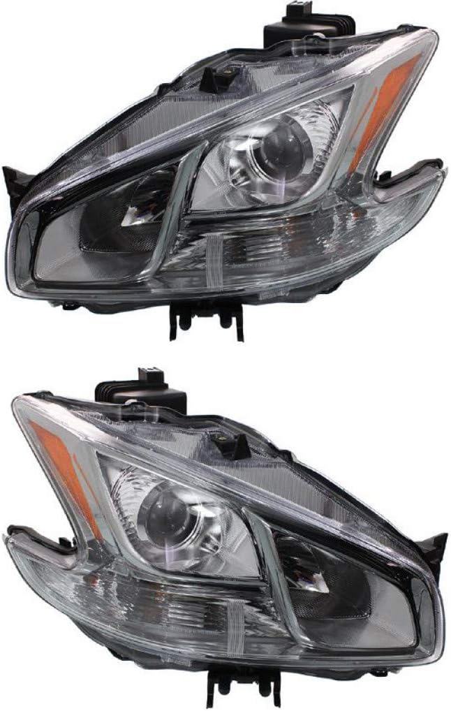 Nissan Maxima Headlight Assembly 2009-2014 Halogen Pair Driver and Passenger Side W3762