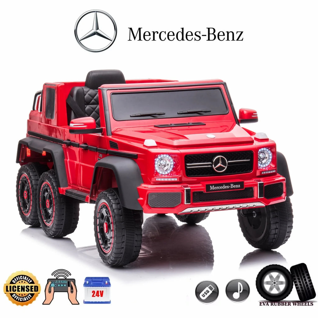 24V Powered Ride On Car with 6 Wheels, Remote Control, MP3 Player, Red C864