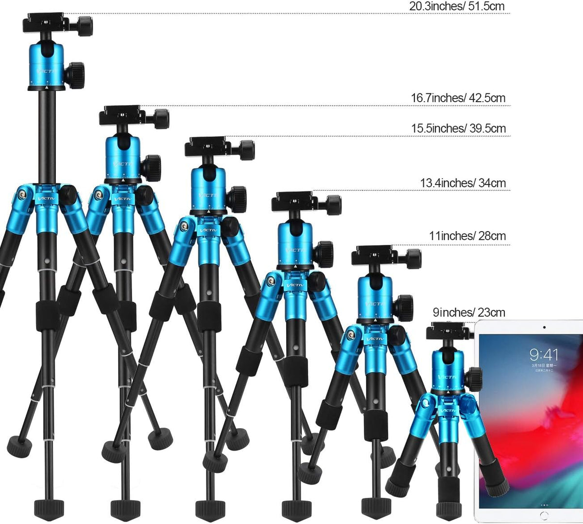 20inch Aluminum Tabletop Tripod with 360 Degree Ball Head, Pack of 2 G643