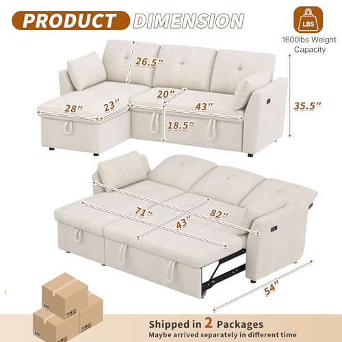 3 in 1 Convertible Velvet Sleeper Sofa Bed C73977