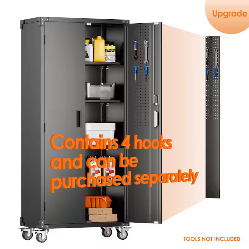 Black Metal Storage Cabinet with Combination Locks I721515