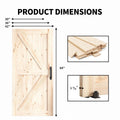 Unfinished Solid Spruce Wood Sliding Barn Door 36in x 84in C83216