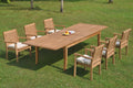 Grade-A Teak 7 Pc 6 Seater Double Extension Dining Set D27690