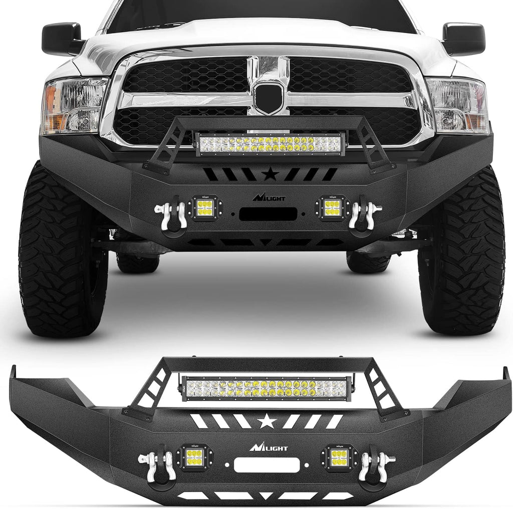 Front Bumper with Winch Plate and LED Light Bar Z5696