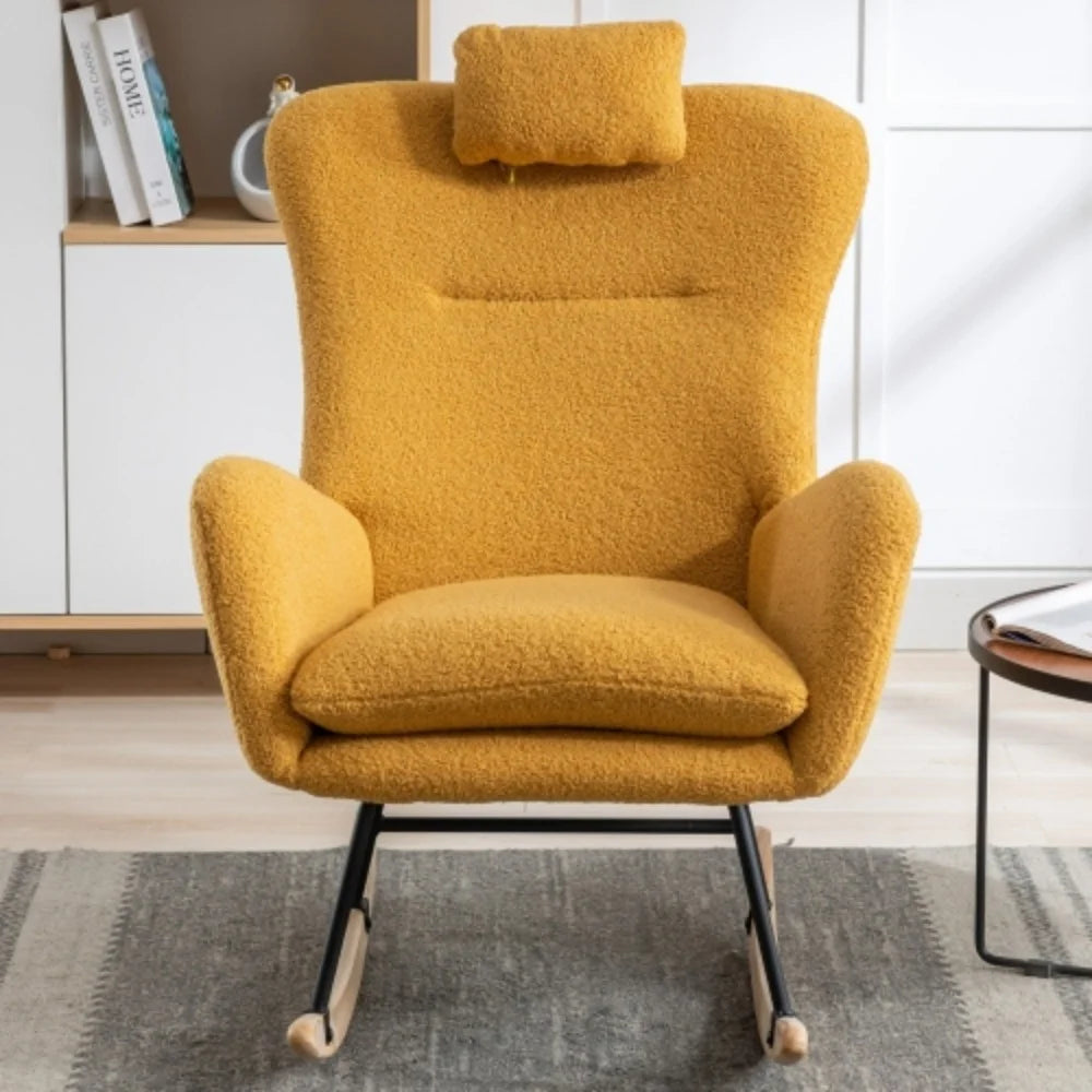 35.5 inch Teddy Fabric Rocking Chair V7099