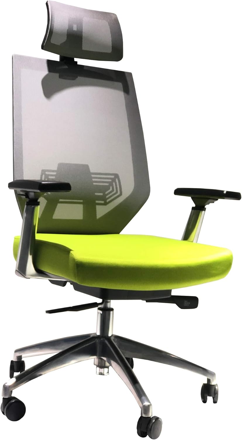 Green and Gray Ergonomic Office Swivel Chair with Padded Seat V556349