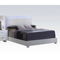 PU Eastern King Bed with Chrome Leg - White B531573