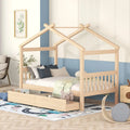 Wooden Platform Bed with Drawers and Headboard G759
