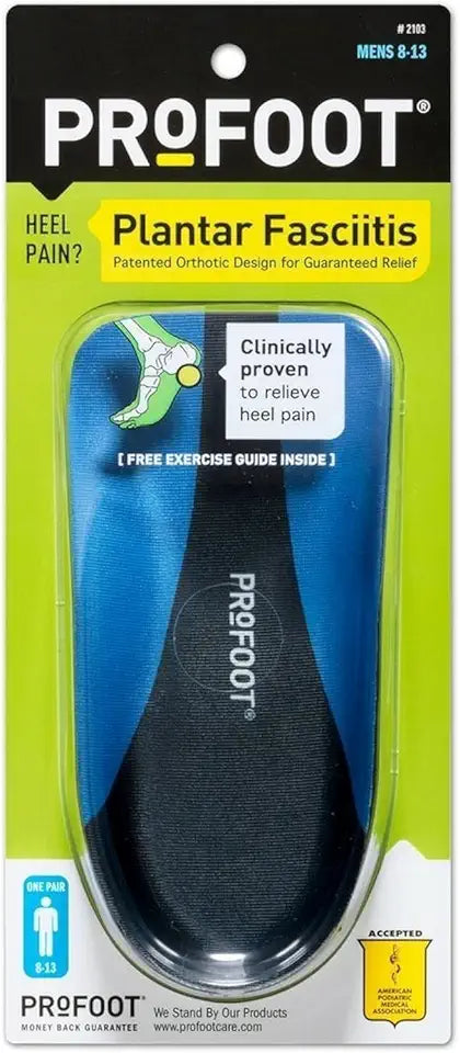 Plantar Fasciitis Heel Insert Men's 1 Pair Pack of 8 B52729