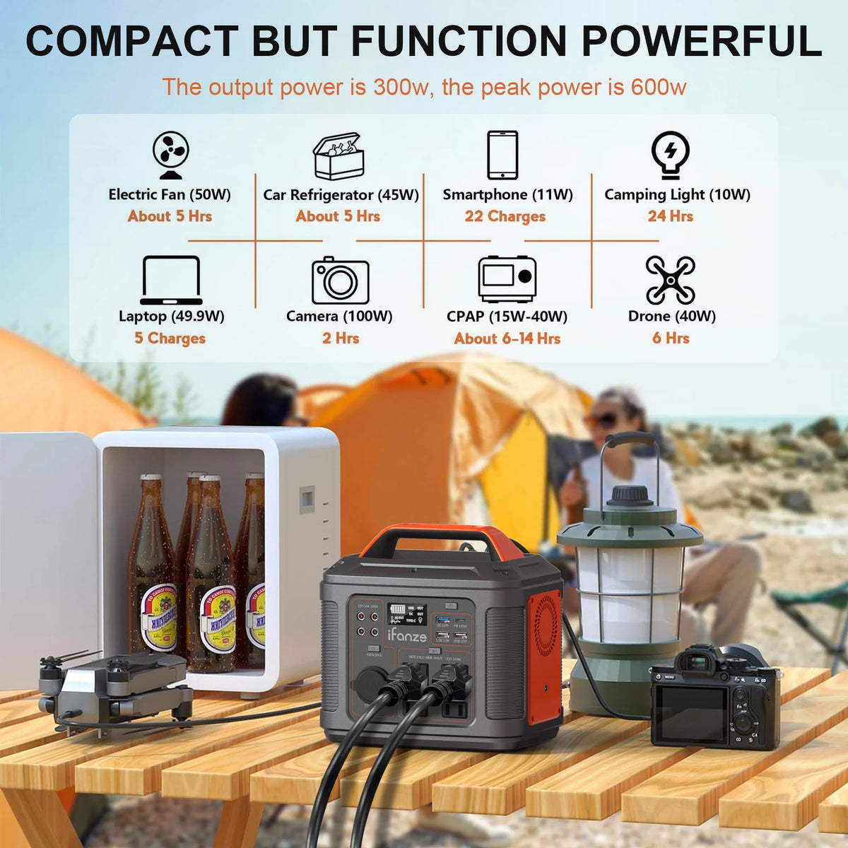 Portable Power Station 300W 296Wh 80000mAh Solar Generator Q72168