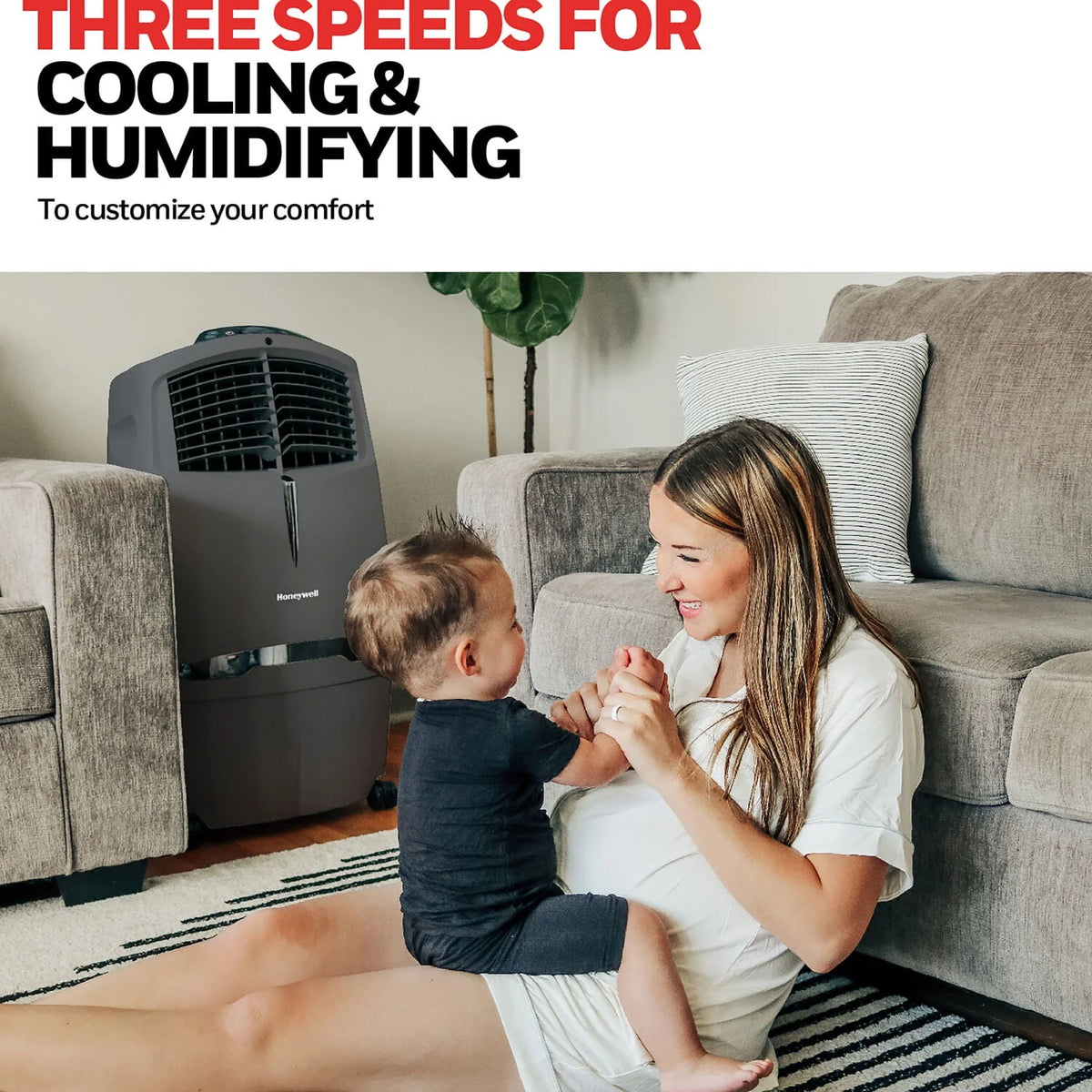 Gray Indoor Evaporative Air Cooler with Remote Control N138749