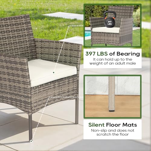 4-Piece Black Wicker Patio Furniture Set with Coffee Table S23037