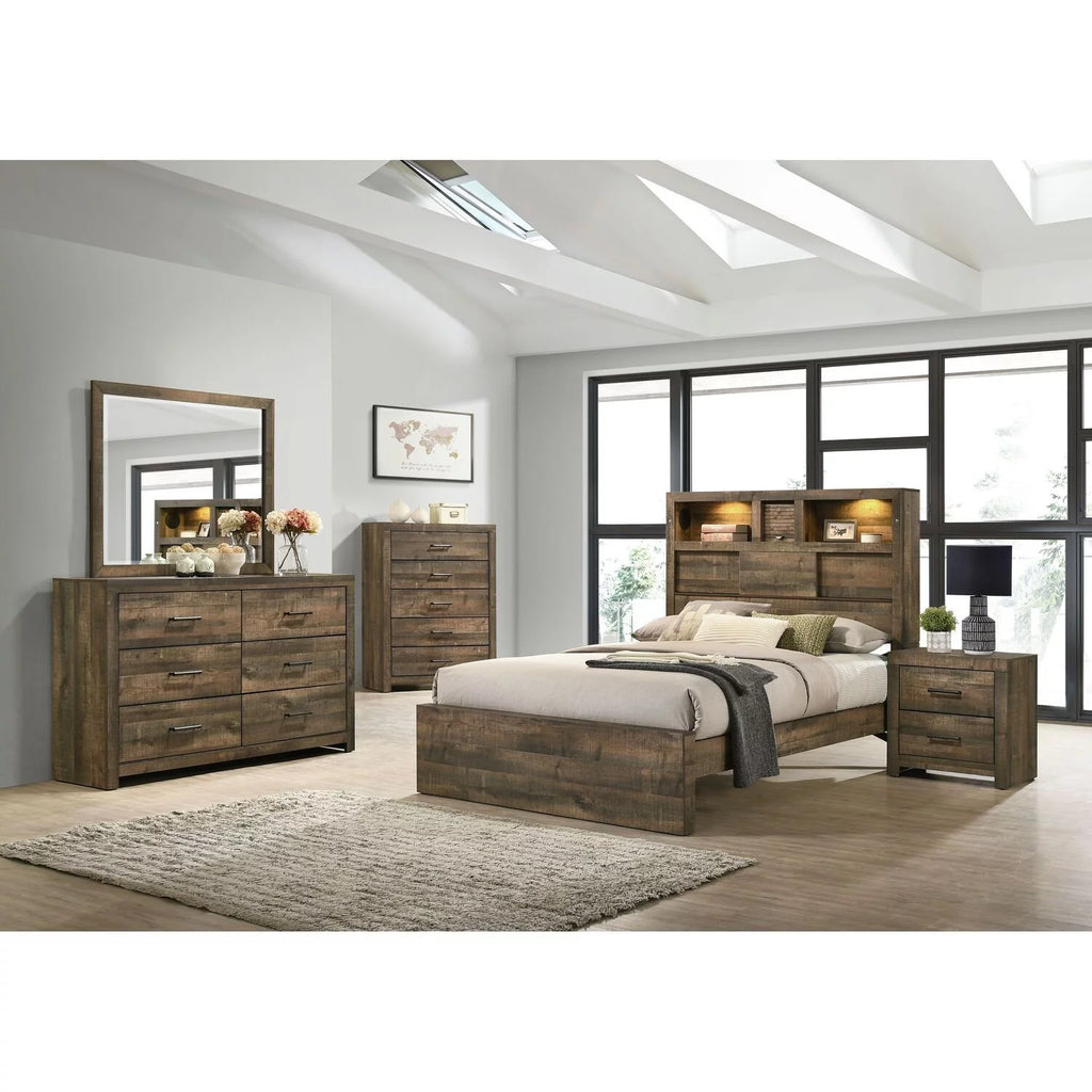 Full Panel 4PC Bedroom Set with Bluetooth A666