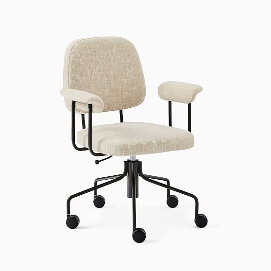 Yarn Dyed Linen Weave Office Chair U570780