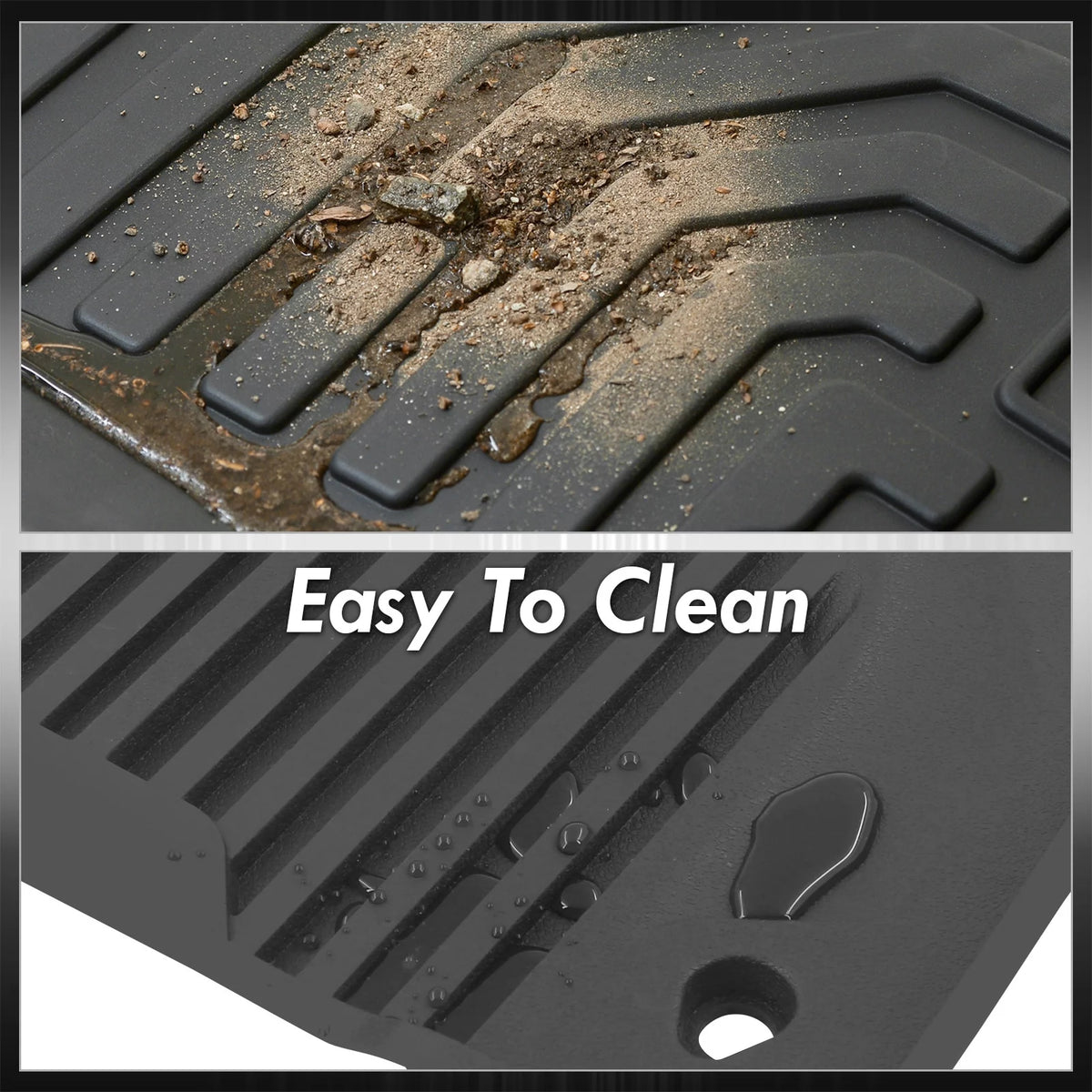 All Weather Heavy Duty Rubber Floor Mats Liner Front & Rear Set Q889