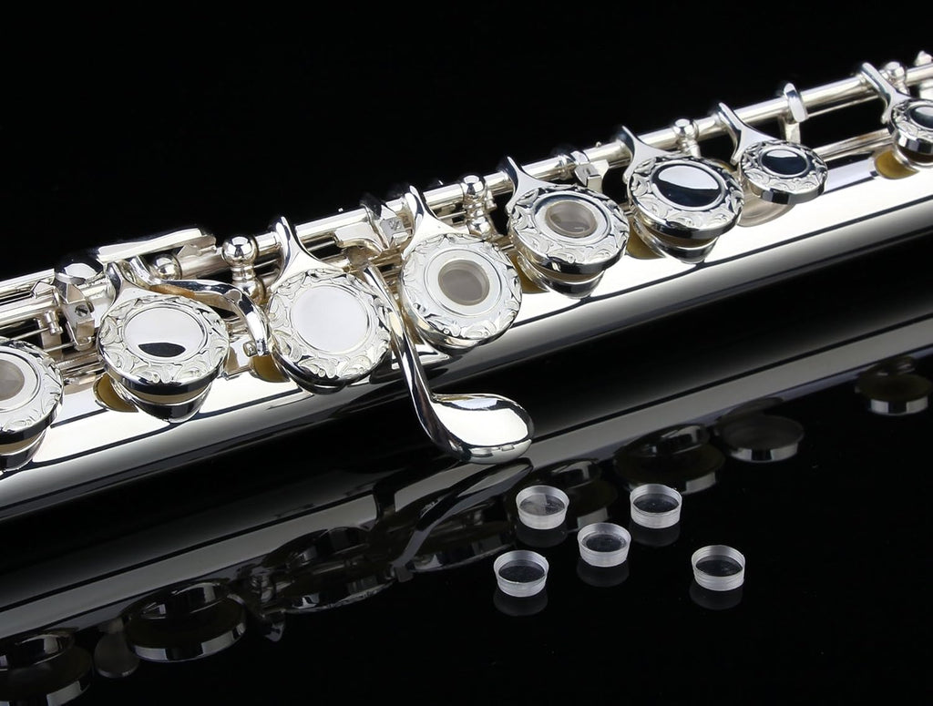 Hand Engraved Silver Plated 17 Hole C Flute with Case M236067