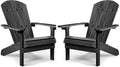 Black Plastic Adirondack Chairs Set of 2 W3031
