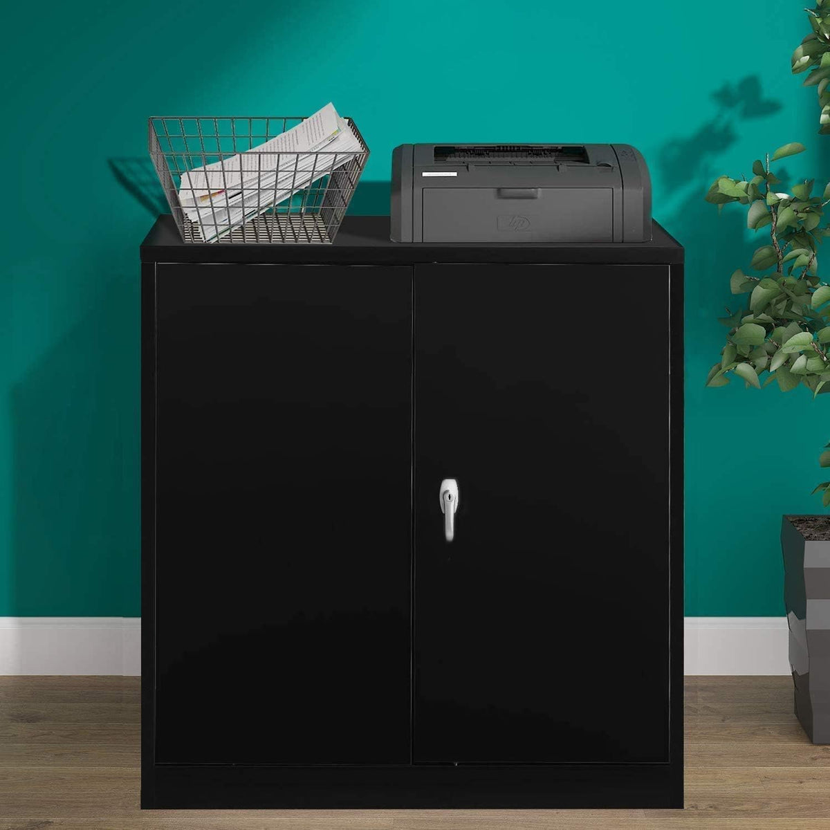 Lockable Steel Storage Cabinet with 2 Adjustable Shelves G5888