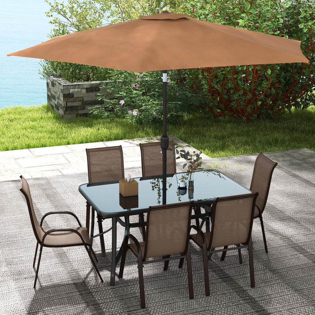 Patio Dining Set for Six with Umbrella E842
