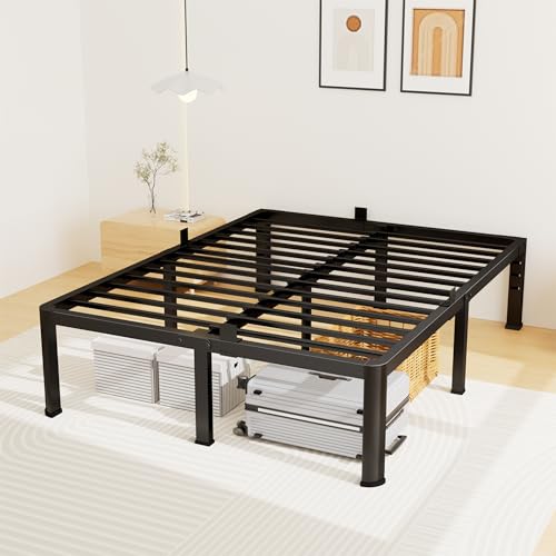 14 Inch Full Metal Platform Bed Frame with Steel Slats O4443