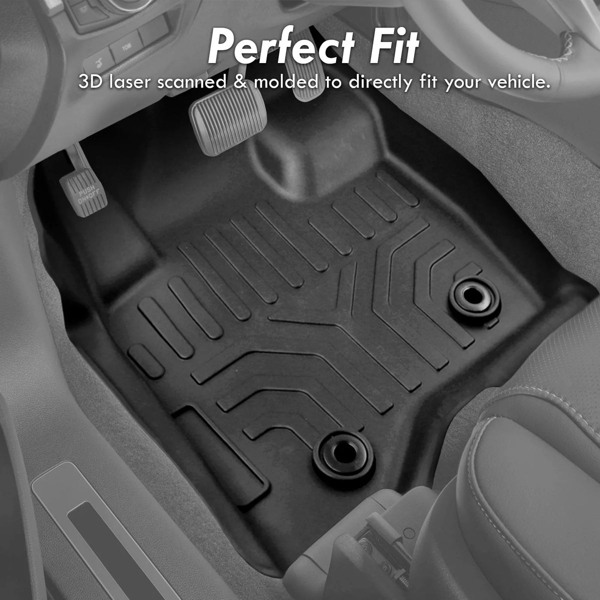 All Weather Heavy Duty Rubber Floor Mats Liner Front & Rear Set Q889