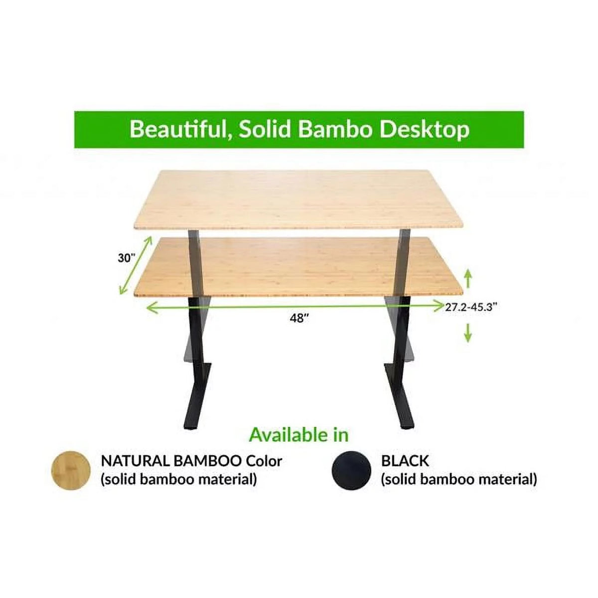 Natural Bamboo Dual Motor Adjustable Computer Desk G919