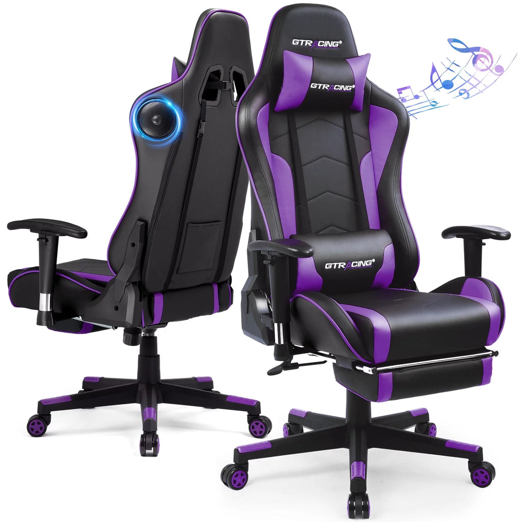 Purple Gaming Chair with Speakers and Footrest Y30420