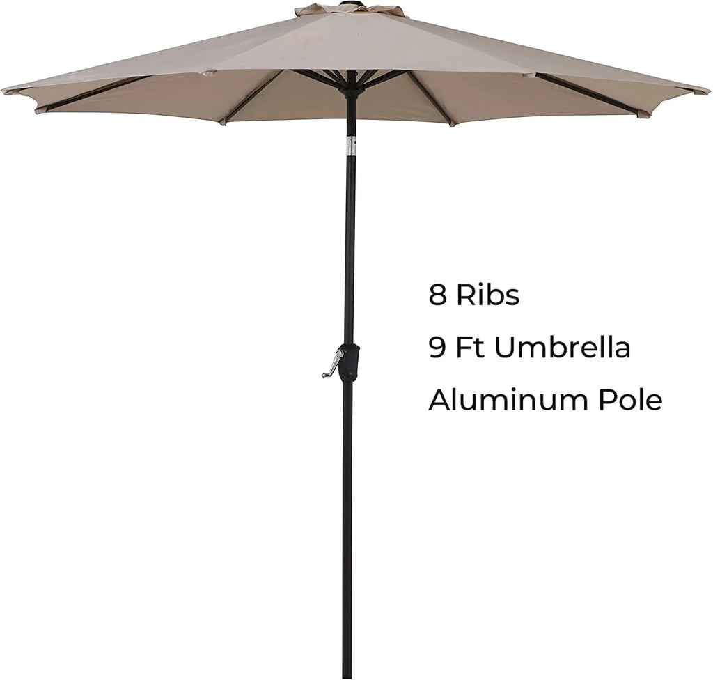 9-Ft Aluminum Patio Umbrella with Tilt & Crank K34453