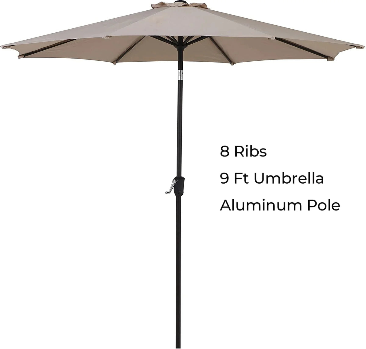 9-Ft Aluminum Patio Umbrella with Tilt & Crank K34453