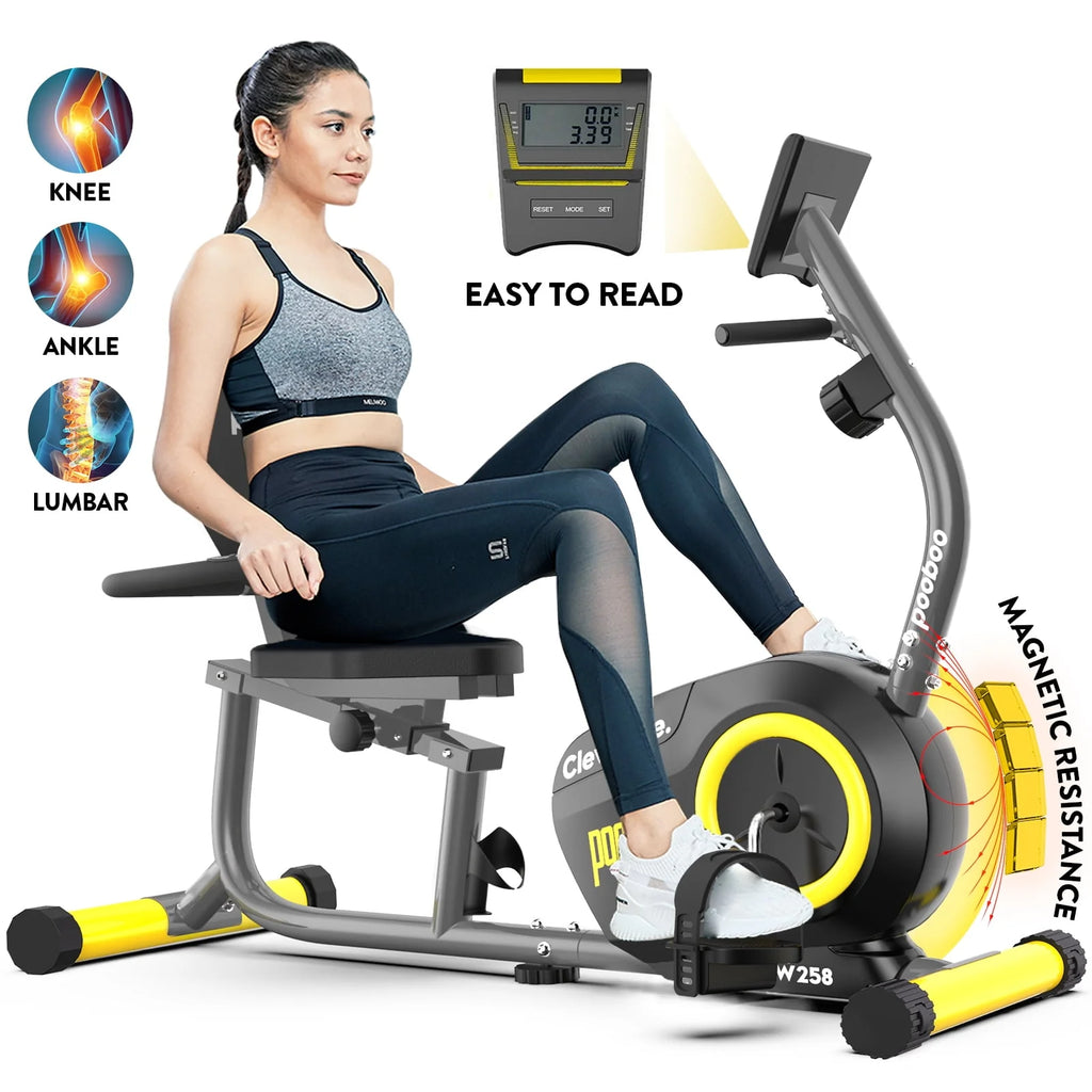Recumbent Exercise Bike Belt Drive Indoor Cycling Bike J9619