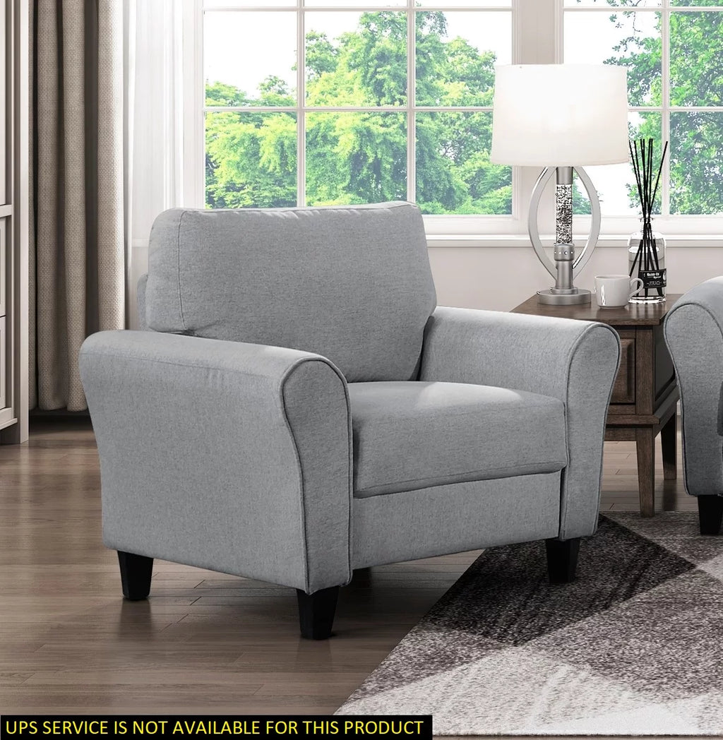Dark Gray Textured Fabric Upholstered Chair R193
