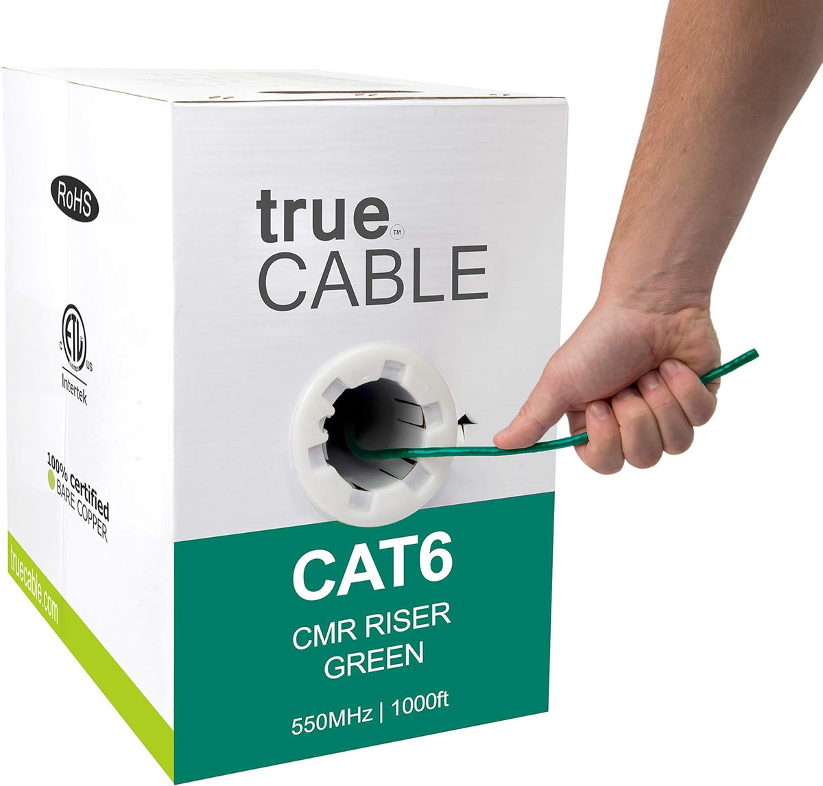 Cat6 Riser 1000ft Gray 23AWG Bare Copper UTP Ethernet Cable Y1430