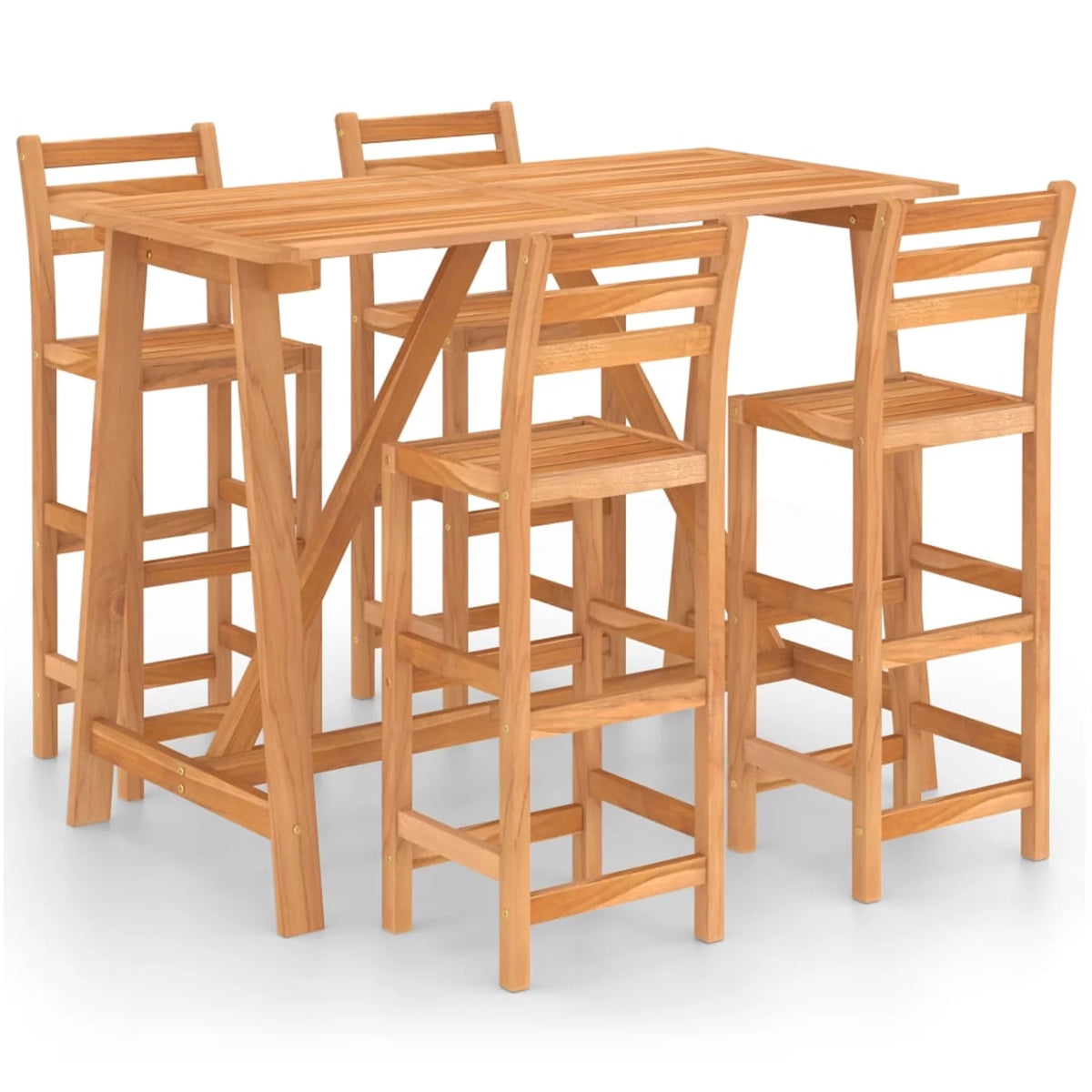 5 Piece Acacia Wood Patio Bar Set O952
