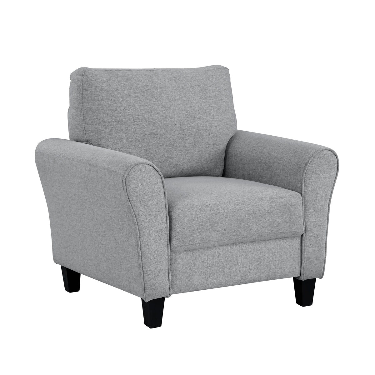 Dark Gray Textured Fabric Upholstered Chair R193