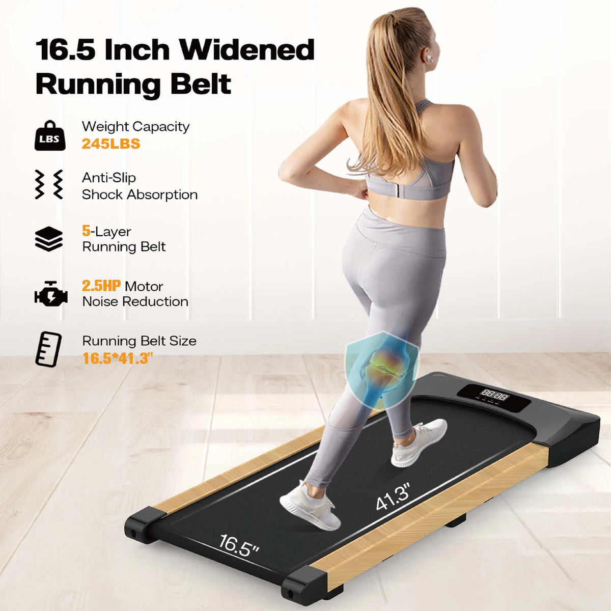 Under Desk Treadmill 245 lb Capacity 4 mph O6055