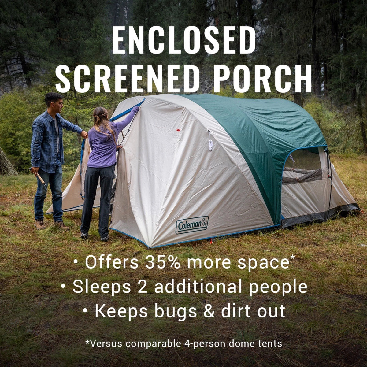 4-Person Cabin Tent with Screen Porch B375