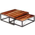 Two Piece Nesting Coffee Table Set Solid Sheesham Wood H6243