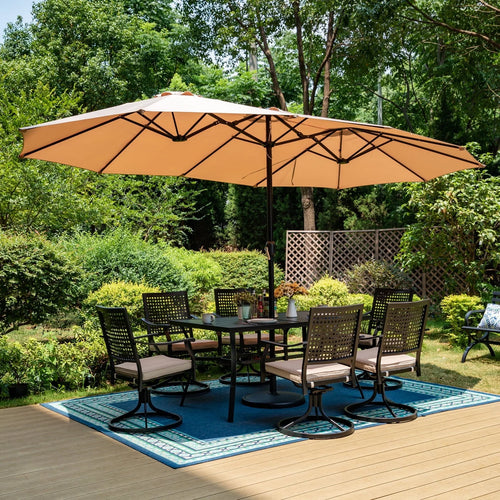15ft Double-Sided Patio Umbrella with Base H87002