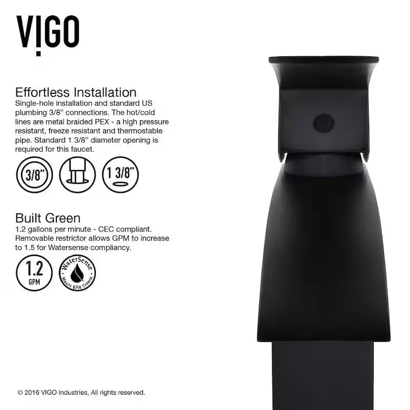 Single Handle Bathroom Faucet Matte Black K59123