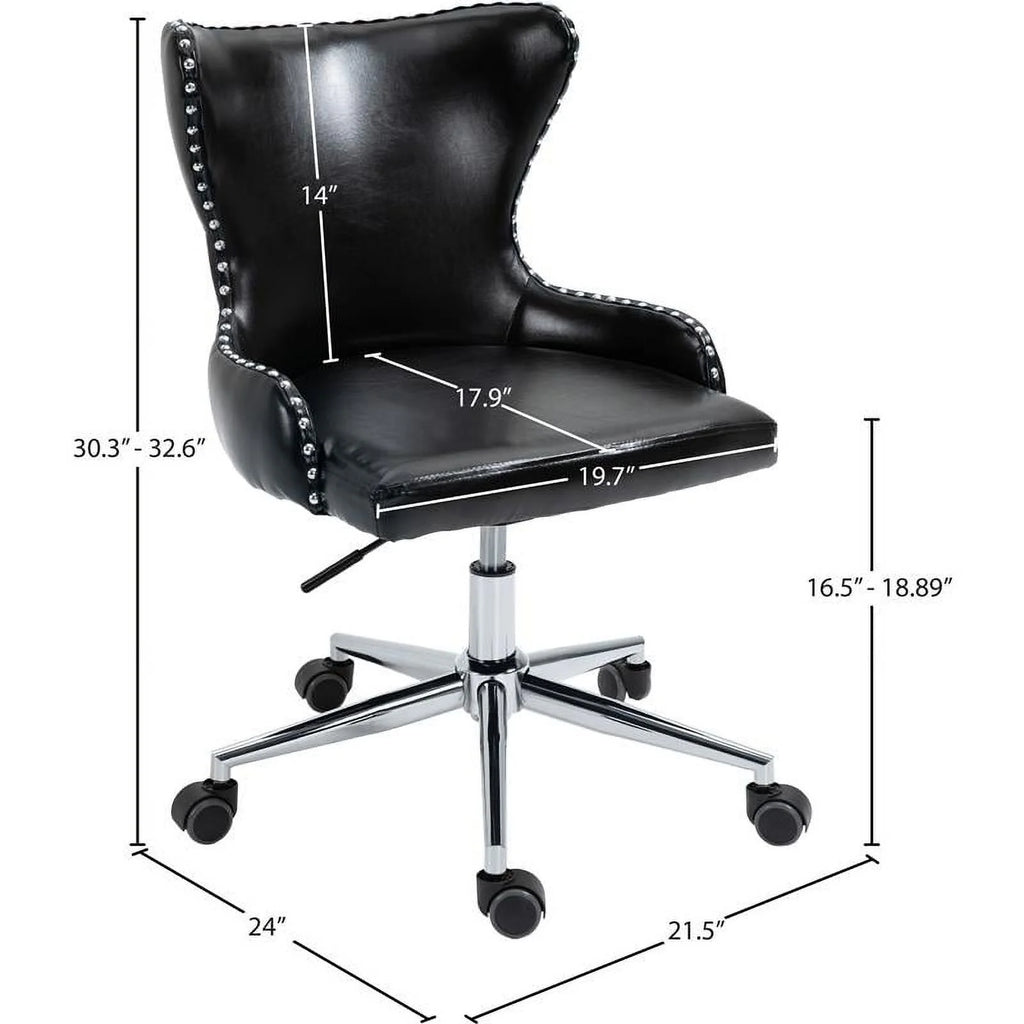 Black Vegan Leather Swivel Office Chair A646684