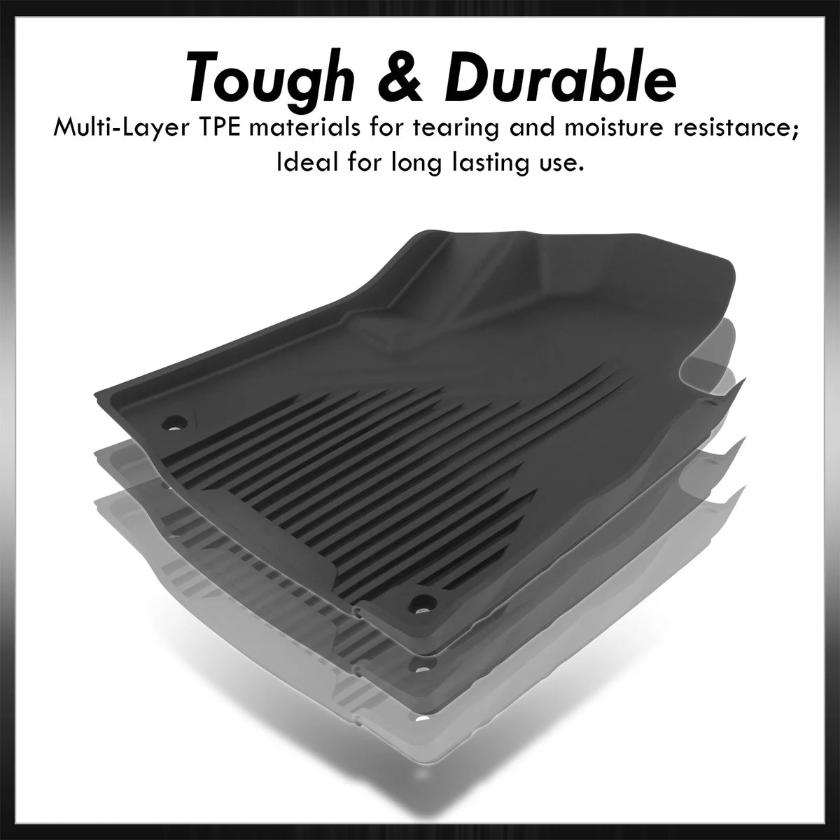 All Weather Heavy Duty Rubber Floor Mats Liner Front & Rear Set Q889