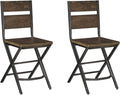 24" Rustic Counter Height Barstool, 2 Count, Brown J798