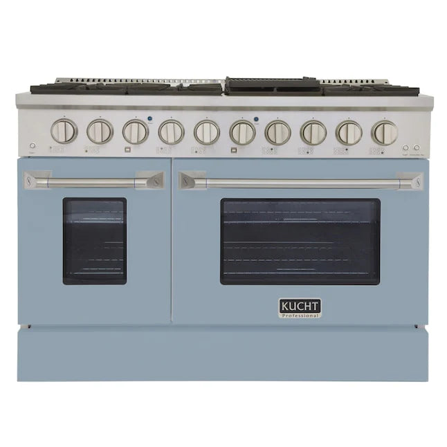 48 Pro-Style Propane Gas Dual Fuel Range with 4 Burners in Light Blue O699621