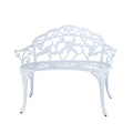 Metal Patio Garden Bench with Floral Rose K16625