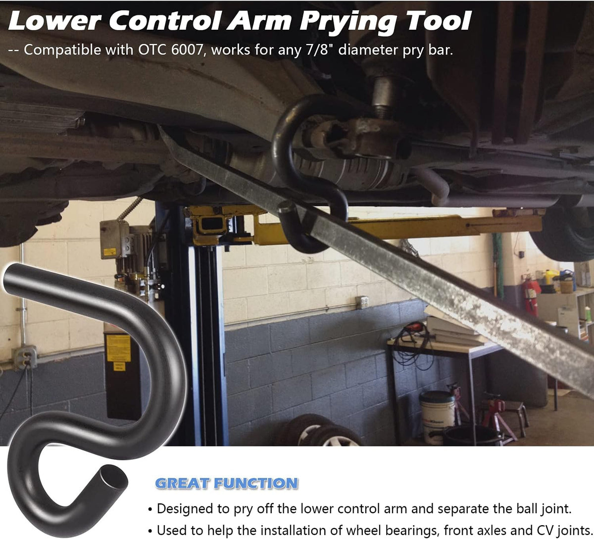 Universal Wheel Hub Removal Tool & Lower Control Arm Prying Tool & Black Brake Caliper Hangers F83566