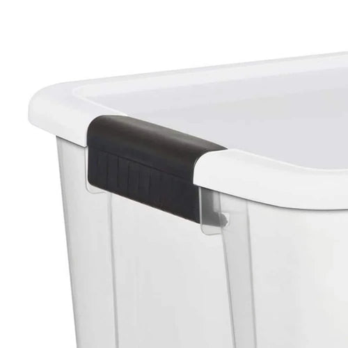 30 Qt. Storage Box with White Lid and Clear Base 12-Pack D94861