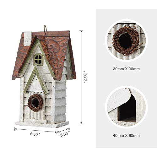Hanging Distressed Wooden Birdhouse C2481