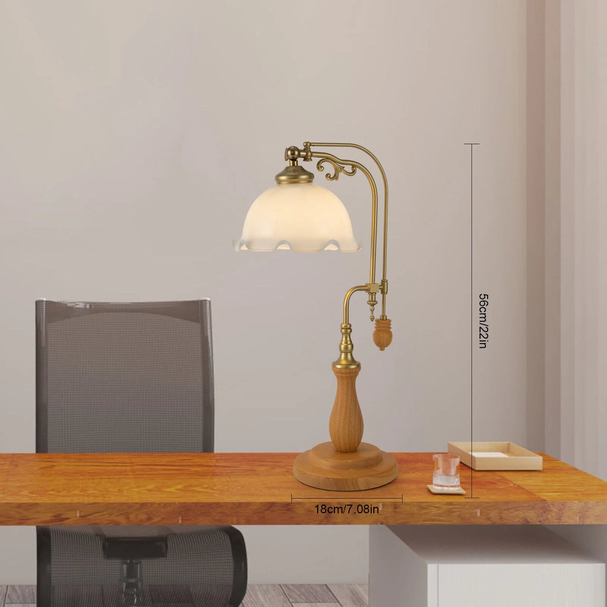 Bedside Table Lamp Glass Desk Reading Light N22727