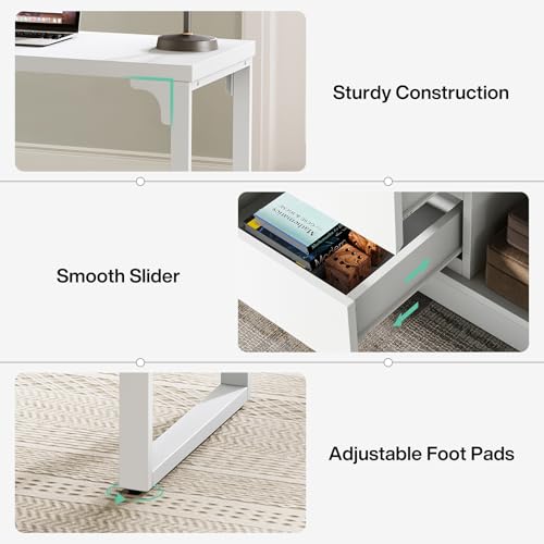 L-Shaped Computer Desk with Drawers and Shelves X7860