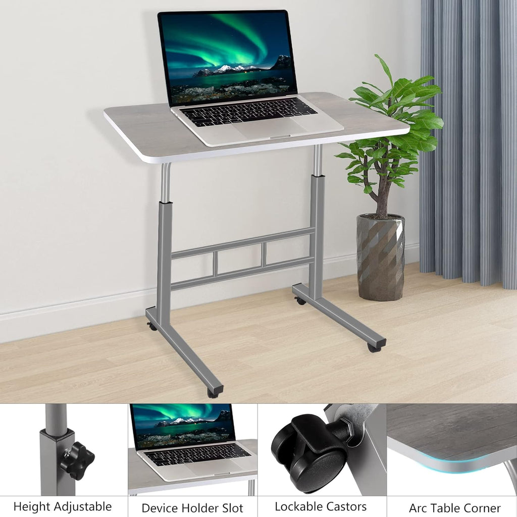 Height Adjustable Rolling Desk Cart with Wheels K924772